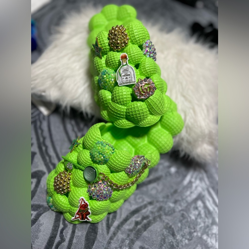 Bubble slides with bling and charms